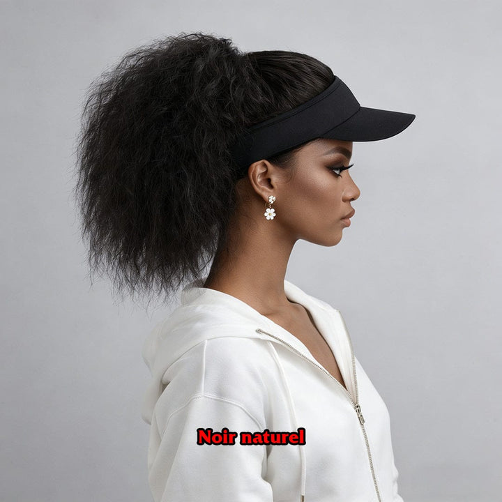 ailuxyhair-fr Perruque Combo Noir naturel AILUXY Perruque Queue de Cheval Crépue avec Casquette – Texture Bouffante, Noir Naturel / Brun Froid / Brun Clair