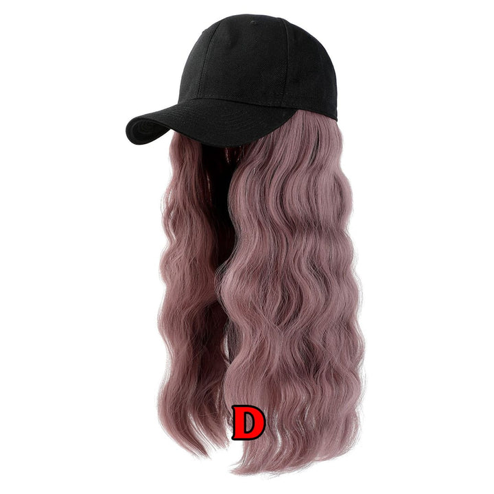 ailuxyhair-fr Perruque Combo Rose clair AILUXY Casquette avec Perruque Longue Droite Noir Naturel / Brun foncé / Brun Clair/Rose clair- Identique à la photo