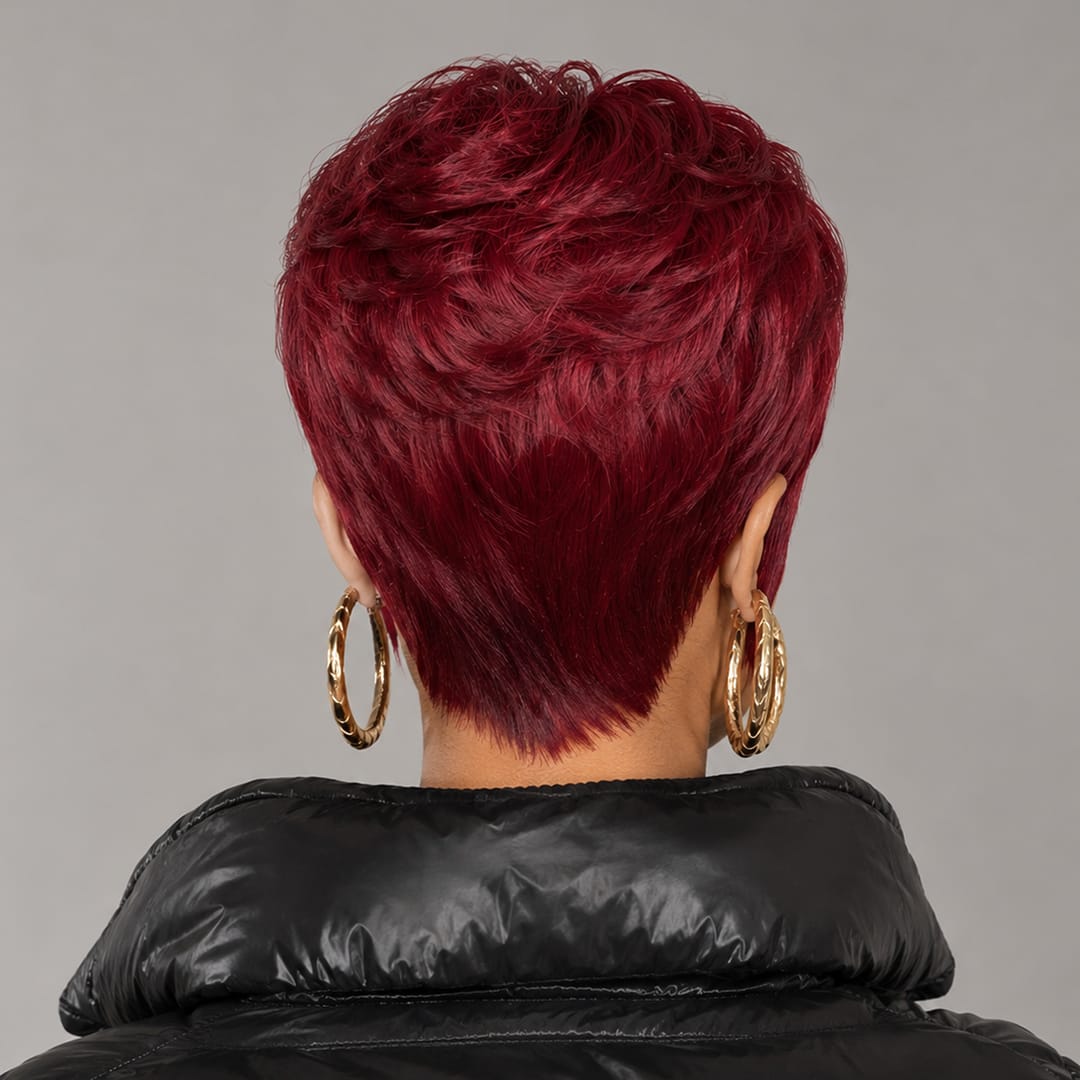 ailuxyhair-fr Perruque Coupe Pixie AILUXY Perruque 99J# Courte et Moderne - Fabrication Machine