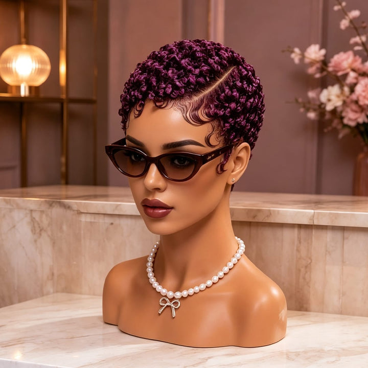 ailuxyhair-fr Perruque Coupe Pixie AILUXY Perruque afro courte bouclée, fini parfait Perruques Pixie, 8 coloris au choix pour toutes les occasions