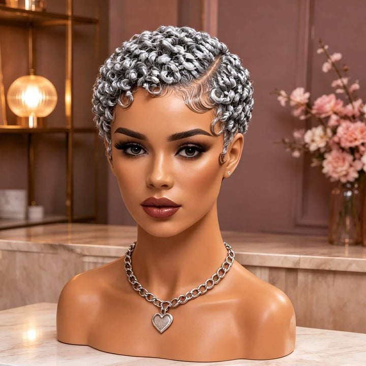 ailuxyhair-fr Perruque Coupe Pixie AILUXY Perruque afro courte bouclée, fini parfait Perruques Pixie, 8 coloris au choix pour toutes les occasions