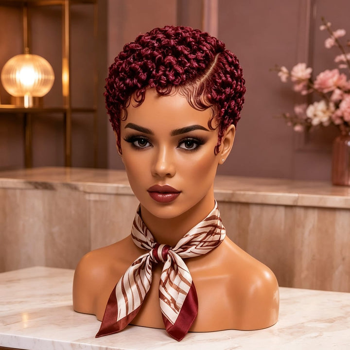 ailuxyhair-fr Perruque Coupe Pixie AILUXY Perruque afro courte bouclée, fini parfait Perruques Pixie, 8 coloris au choix pour toutes les occasions