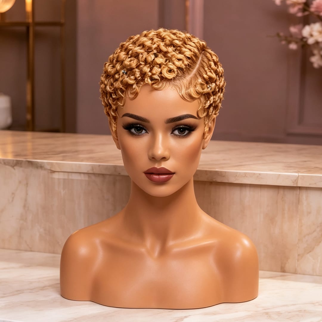 ailuxyhair-fr Perruque Coupe Pixie AILUXY Perruque afro courte bouclée, fini parfait Perruques Pixie, 8 coloris au choix pour toutes les occasions