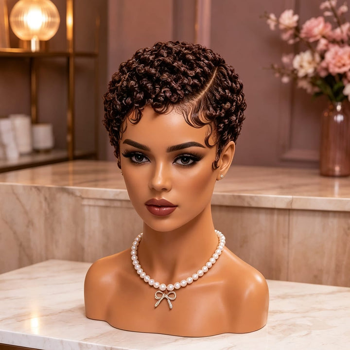 ailuxyhair-fr Perruque Coupe Pixie AILUXY Perruque afro courte bouclée, fini parfait Perruques Pixie, 8 coloris au choix pour toutes les occasions