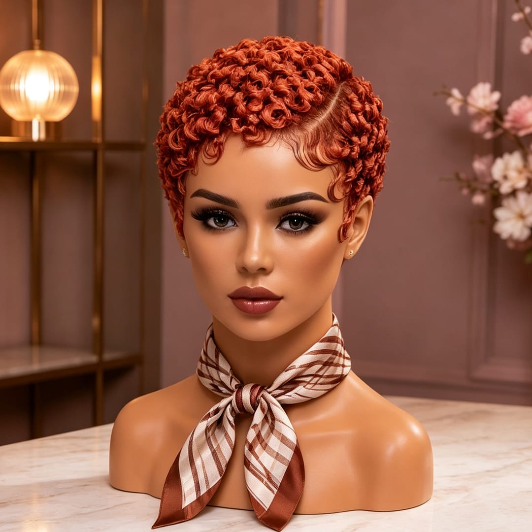 ailuxyhair-fr Perruque Coupe Pixie AILUXY Perruque afro courte bouclée, fini parfait Perruques Pixie, 8 coloris au choix pour toutes les occasions