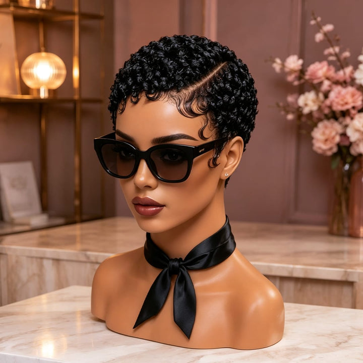 ailuxyhair-fr Perruque Coupe Pixie AILUXY Perruque afro courte bouclée, fini parfait Perruques Pixie, 8 coloris au choix pour toutes les occasions