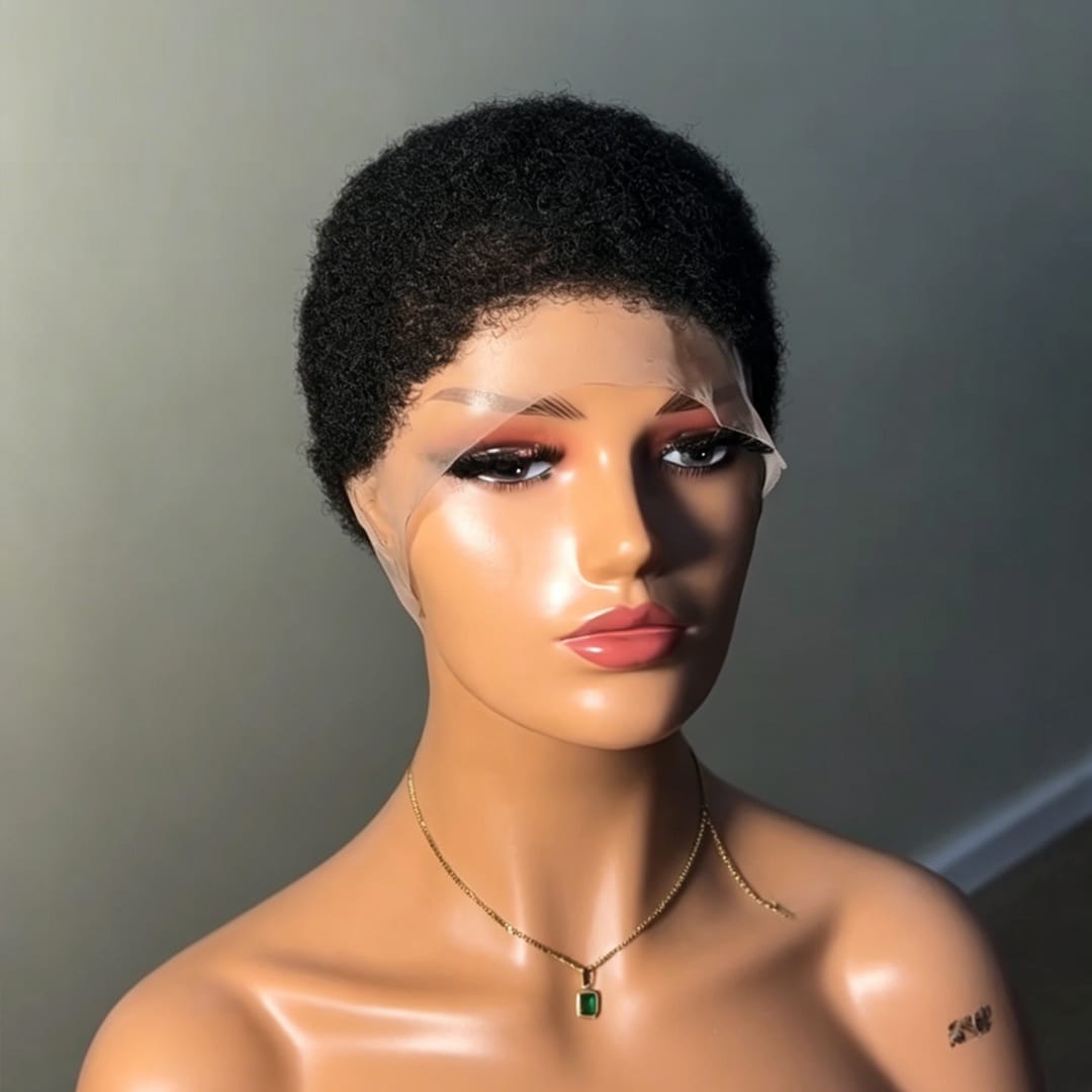 ailuxyhair-fr Perruque Coupe Pixie AILUXY Perruque Courte Curly Afro Naturelle - Cheveux Brésiliens Avec Full Lace Confortable et  Réspirante, Noire Naturelle ,100 % cheveux humains