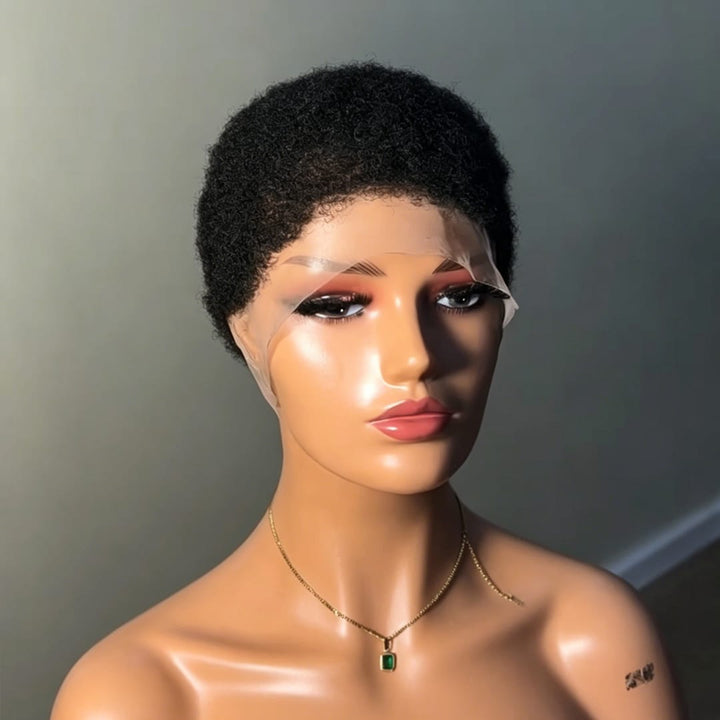 ailuxyhair-fr Perruque Coupe Pixie AILUXY Perruque Courte Curly Afro Naturelle - Cheveux Brésiliens Avec Full Lace Confortable et  Réspirante, Noire Naturelle ,100 % cheveux humains
