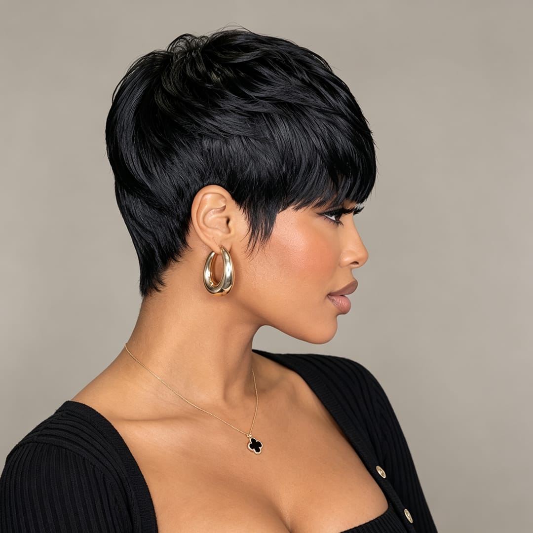 ailuxyhair-fr Perruque Coupe Pixie AILUXY Perruque fabriquée à la machine | Chic Naturel