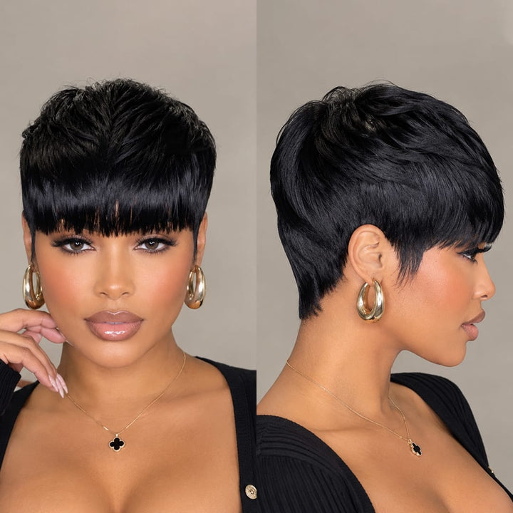 ailuxyhair-fr Perruque Coupe Pixie AILUXY Perruque fabriquée à la machine | Chic Naturel