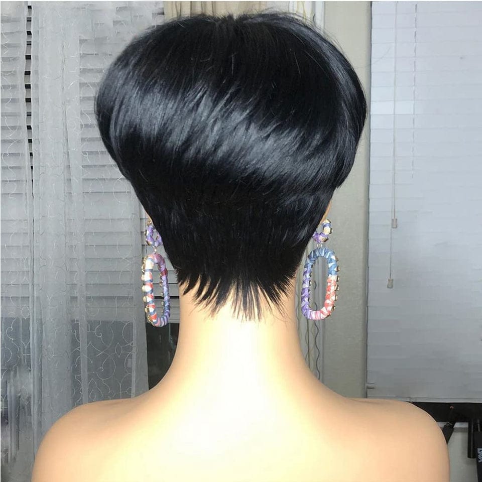 ailuxyhair-fr Perruque Coupe Pixie AILUXY Perruque fabriquée à la machine | Naturelle Courte