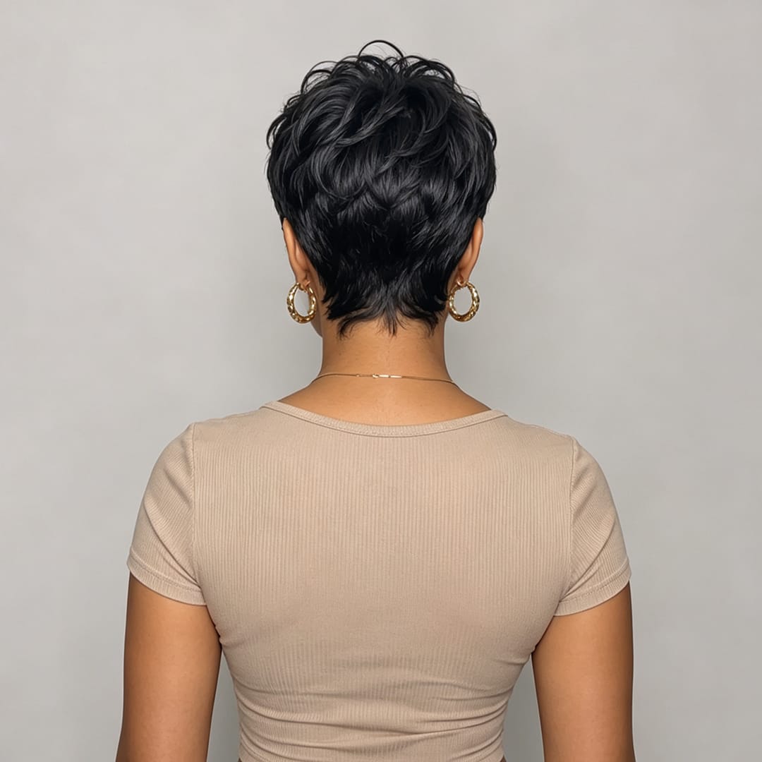 ailuxyhair-fr Perruque Coupe Pixie AILUXY Perruque fabriquée à la machine | Naturelle Courte