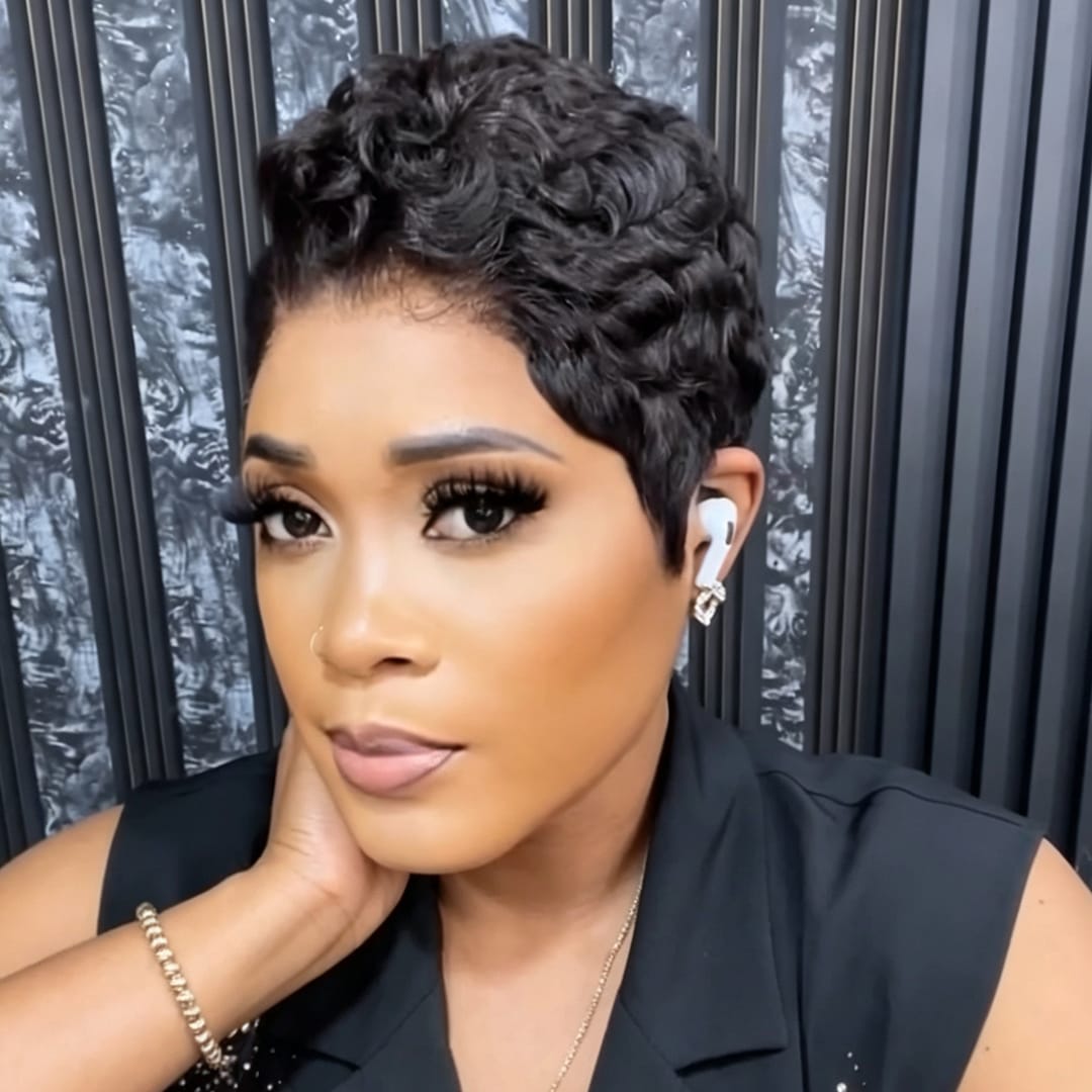 ailuxyhair-fr Perruque Coupe Pixie AILUXY Pixie ondulé noir dentelle HD invisible ultra réaliste Perruque pixie bouclée 100% cheveux humains