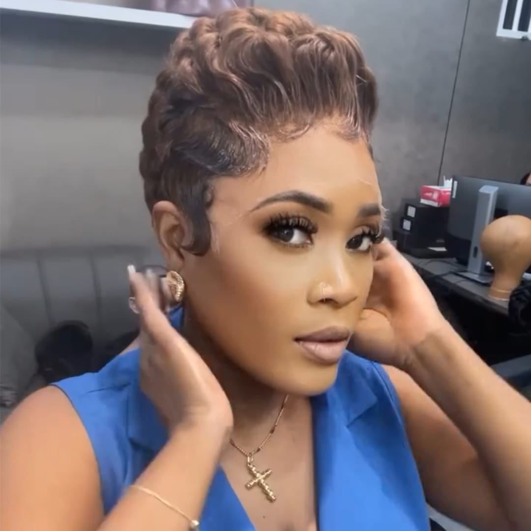 ailuxyhair-fr Perruque Coupe Pixie AILUXY Style Court élégant Dentelle HD Ultra Fine, Cheveux Humains Ondulés Pour un Front réaliste