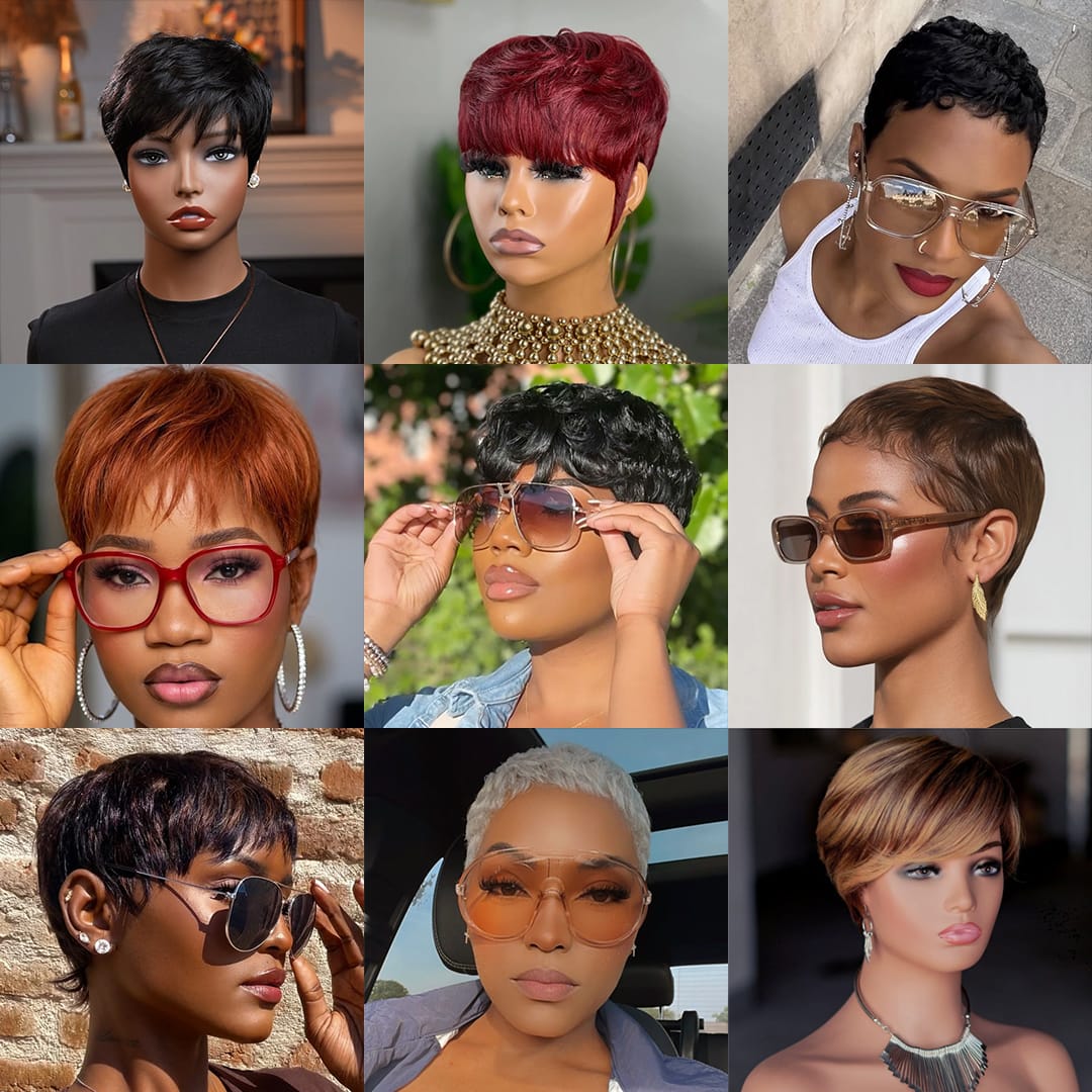 ailuxyhair-fr Perruque Coupe Pixie Boîte surprise Perruque cheveux humains 100% Boîte surprise | Modèle aléatoire, liquidation usine, pas de retour