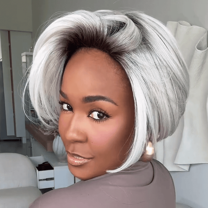 ailuxyhair-fr Perruque Coupe Pixie identique à l'image AILUXY Nouvelle Collection Printemps Perruque Blanc courte identique à l'image