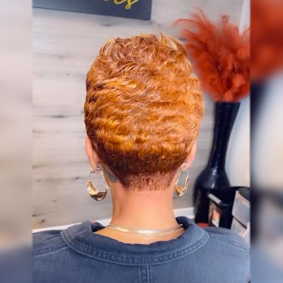ailuxyhair-fr Perruque Coupe Pixie identique à l'image Ailuxy perruque en dentelle complète Perruque courte colorblock