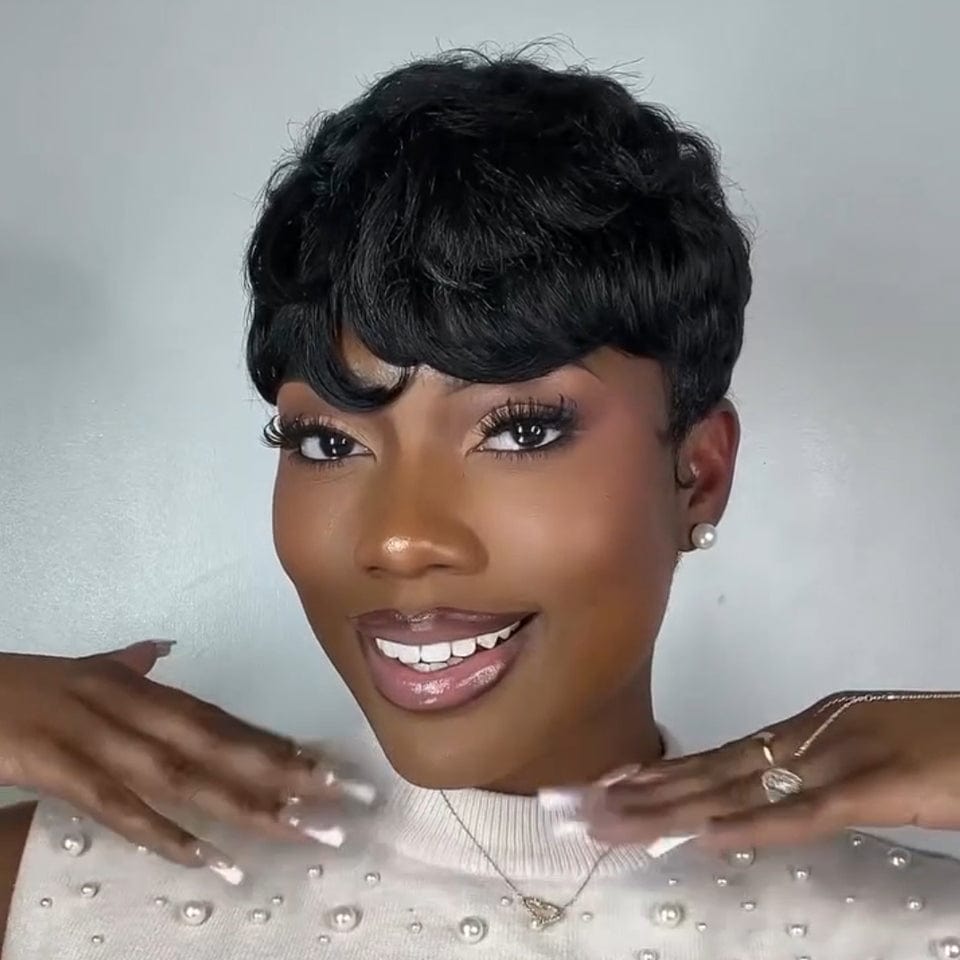 ailuxyhair-fr Perruque Coupe Pixie identique à l'image AILUXY Perruques Sublimes，perruque Finger Wave populaire, identique à l'image