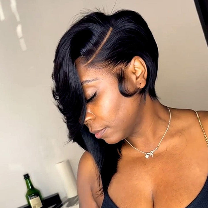 ailuxyhair-fr Perruque Coupe Pixie identique à l'image(lace 13x6 ) AILUXY Perruque courte en dentelle  BoB à raie latérale sexy