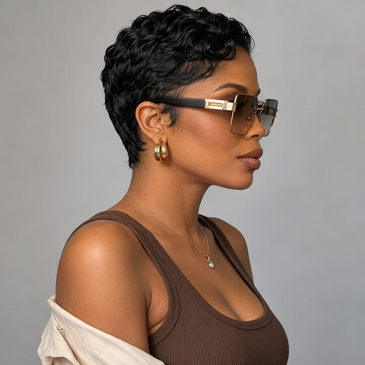 ailuxyhair-fr Perruque Coupe Pixie identique à l'image(Noir) AILUXY Perruque personnalisée avancée 3