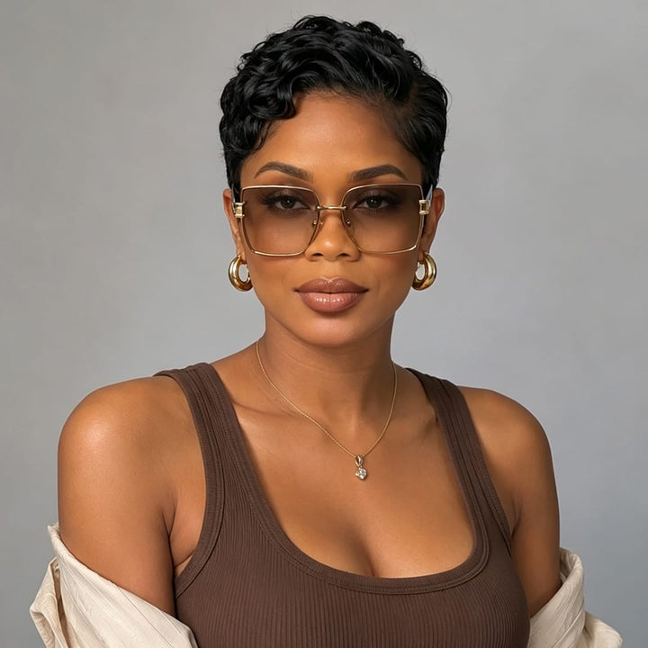 ailuxyhair-fr Perruque Coupe Pixie identique à l'image(Noir) AILUXY Perruque personnalisée avancée 3
