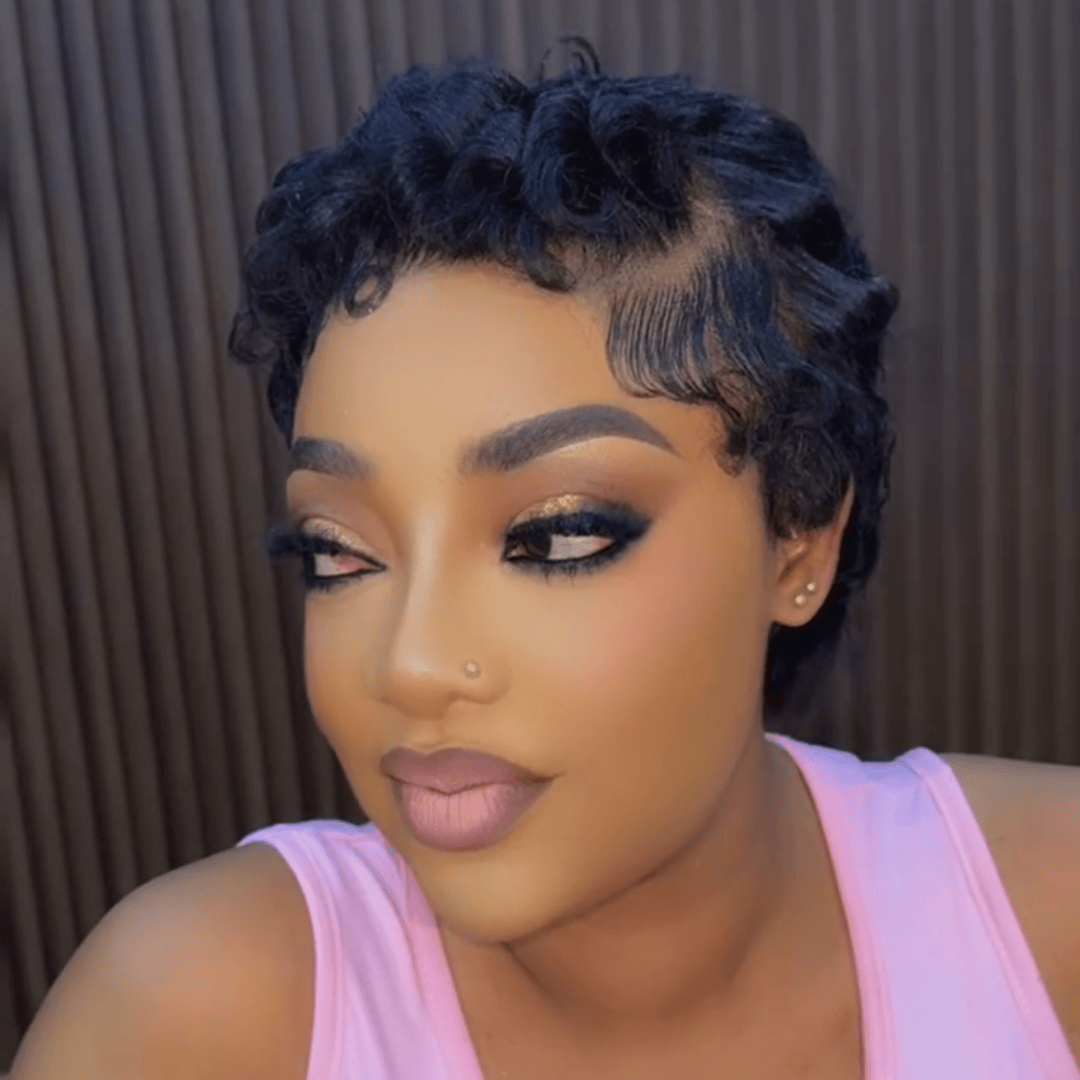 ailuxyhair-fr Perruque Coupe Pixie Identique à la phonto AILUXY Perruque Pixie à Petites Boucles Courtes lace Frontal 13x4 Hair Naturel