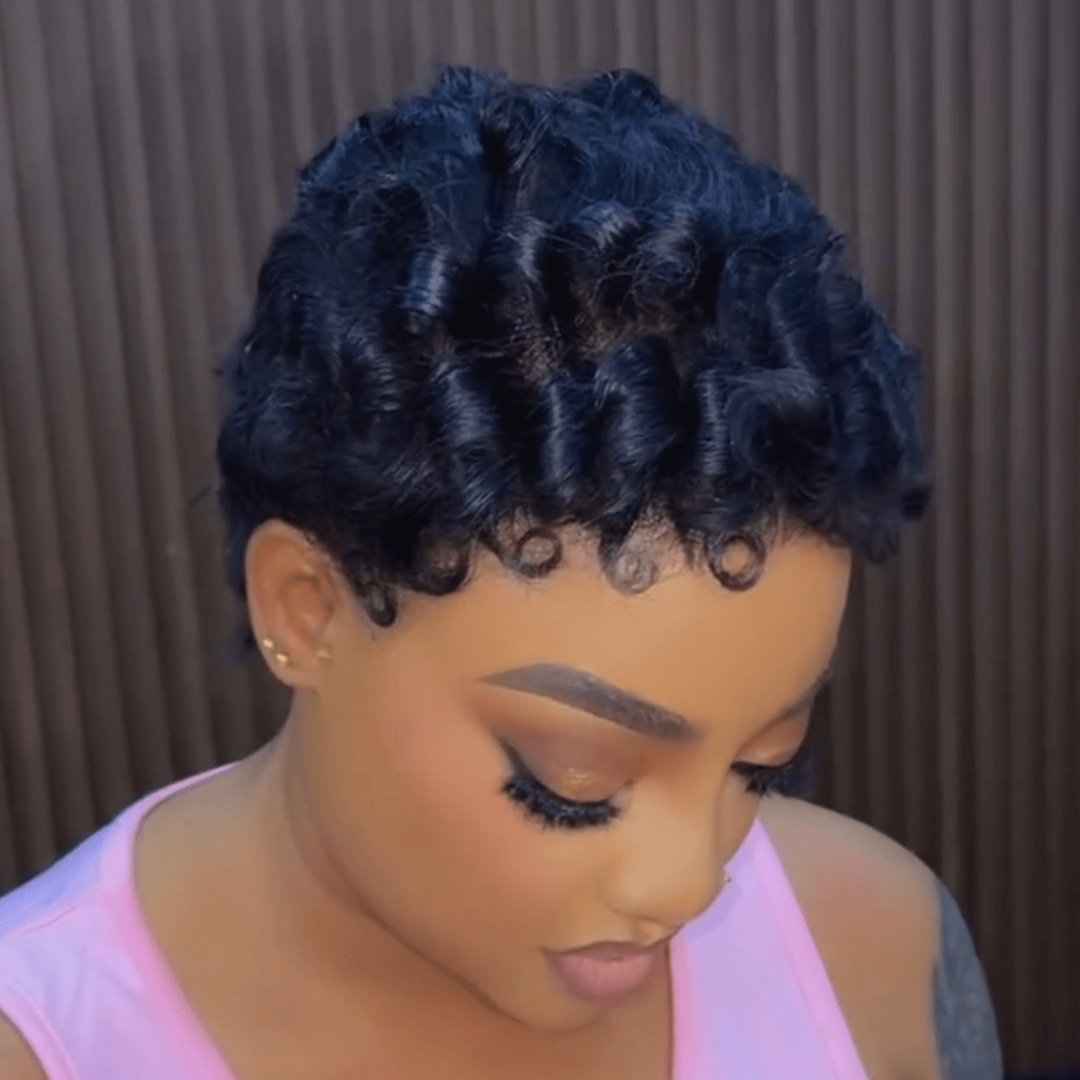 ailuxyhair-fr Perruque Coupe Pixie Identique à la phonto AILUXY Perruque Pixie à Petites Boucles Courtes lace Frontal 13x4 Hair Naturel