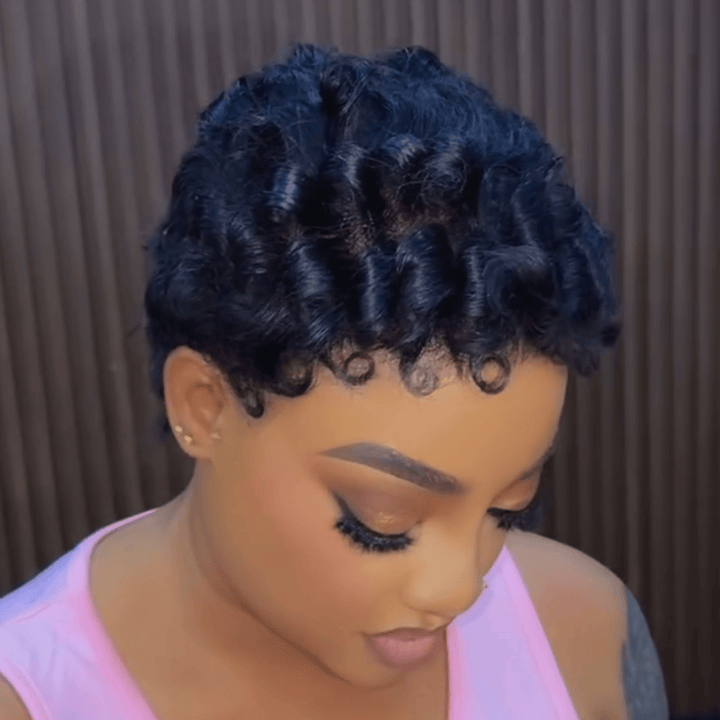 ailuxyhair-fr Perruque Coupe Pixie Identique à la phonto AILUXY Perruque Pixie à Petites Boucles Courtes lace Frontal 13x4 Hair Naturel