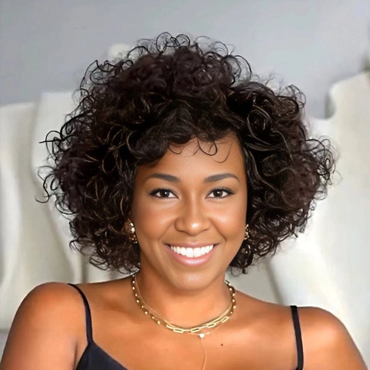 ailuxyhair-fr Perruque Coupe Pixie Identique à la photo （4#） AILUXY Perruque personnalisée avancée Cheveux bouclés, frange, couleur 4