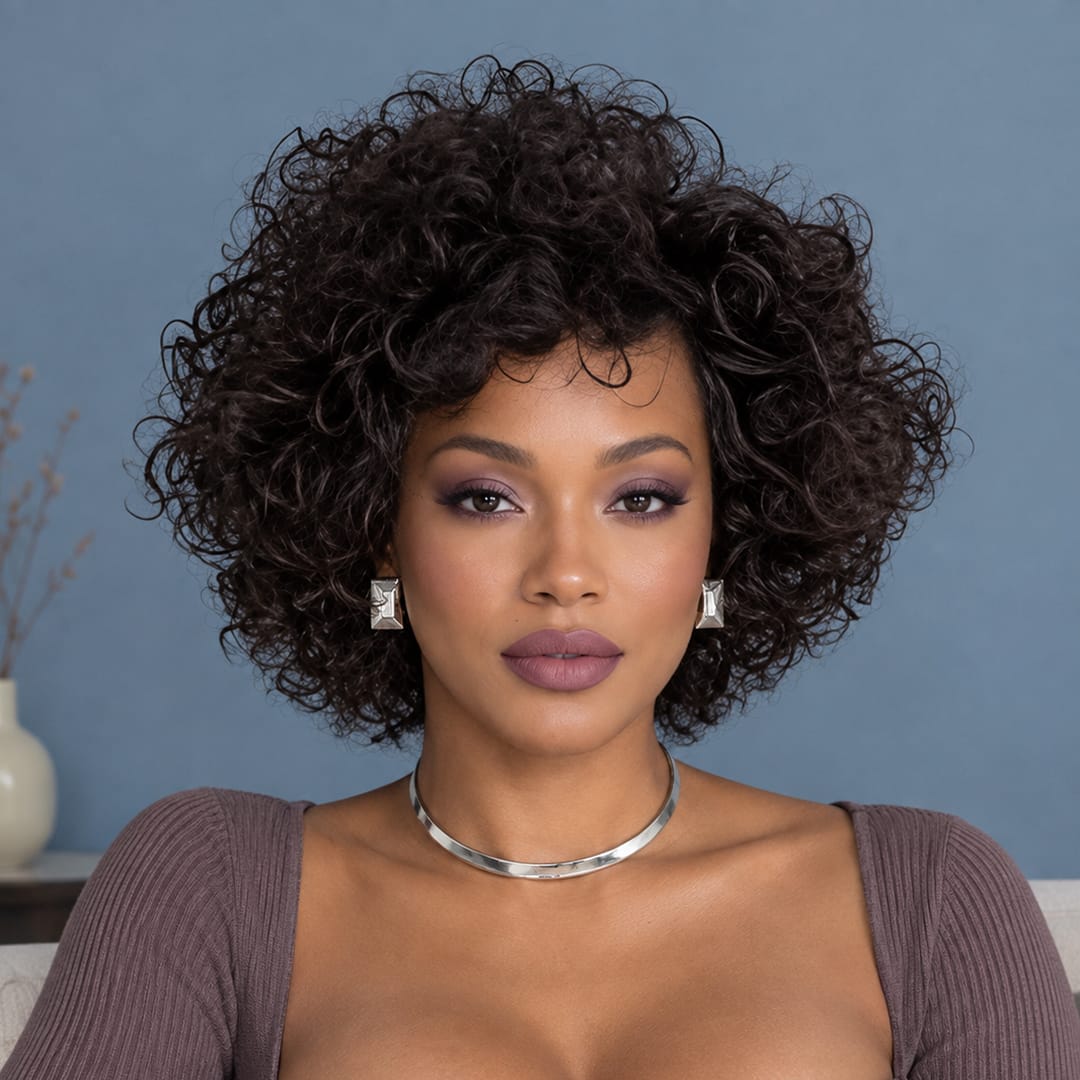 ailuxyhair-fr Perruque Coupe Pixie Identique à la photo （4#） AILUXY Perruque personnalisée avancée Cheveux bouclés, frange, couleur 4
