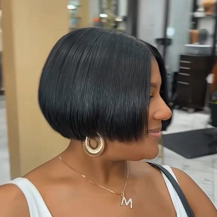 ailuxyhair-fr Perruque Coupe Pixie Identique à la photo AILUXY Perruque 2x6 laceBob facile à porter, Cheveux Humains, Look Chic Tous Les Jours