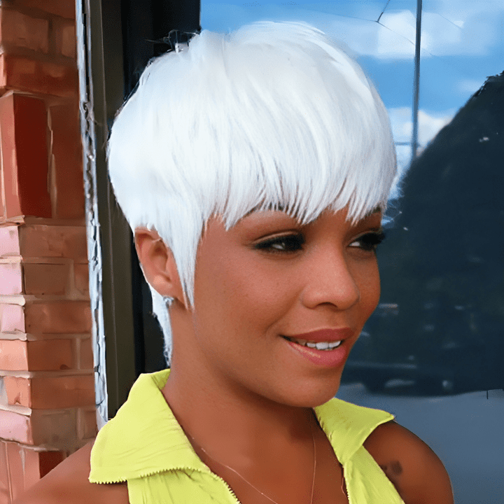 ailuxyhair-fr Perruque Coupe Pixie Identique à la photo AILUXY perruque blanche parfaite, Perruque Mécanique Court Ultra-Blanc,Élégance & Confort à Prix Irrésistible