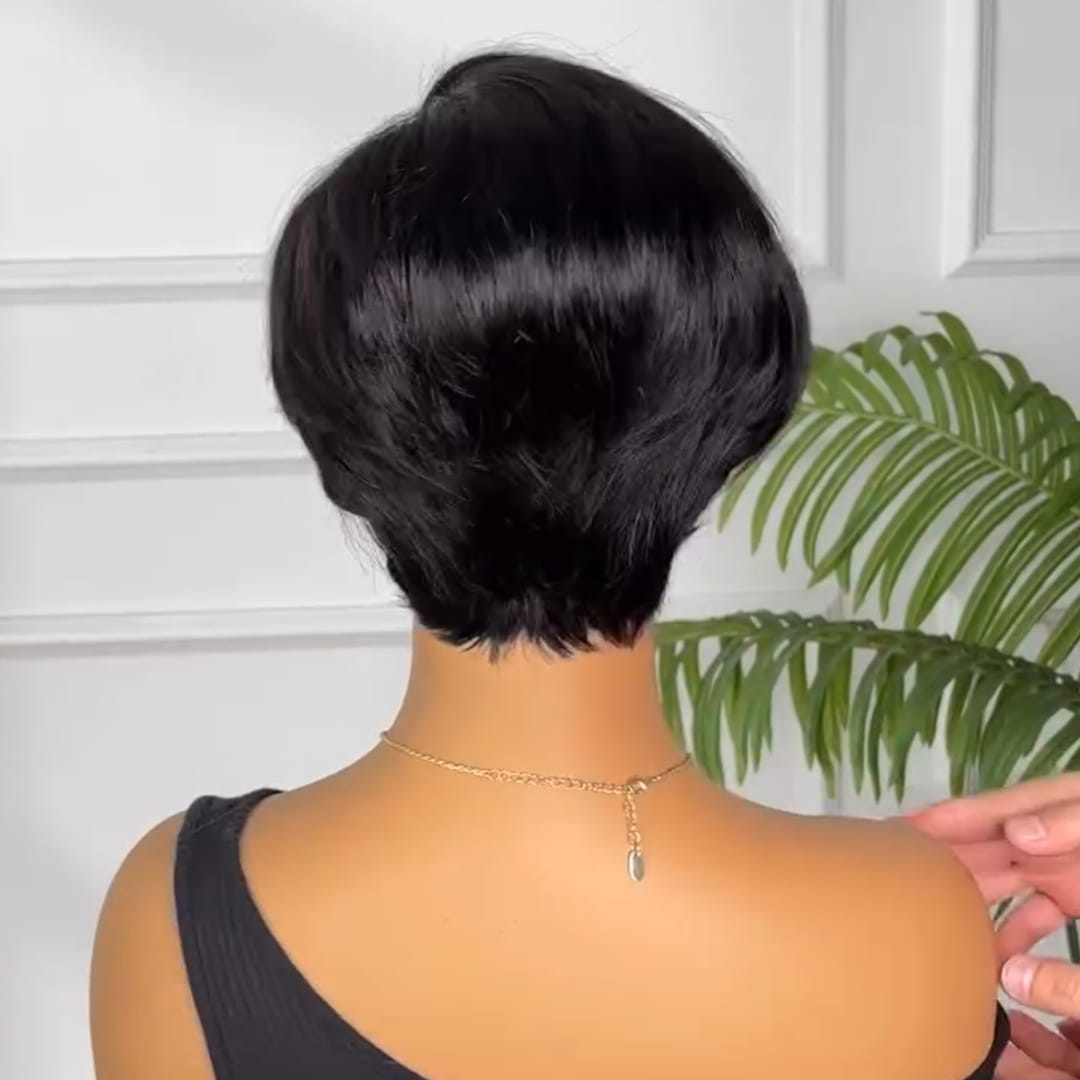 ailuxyhair-fr Perruque Coupe Pixie Identique à la photo AILUXY Perruque Bob Ondulée Latérale Lace Front Invisible Cheveux Naturels Humains
