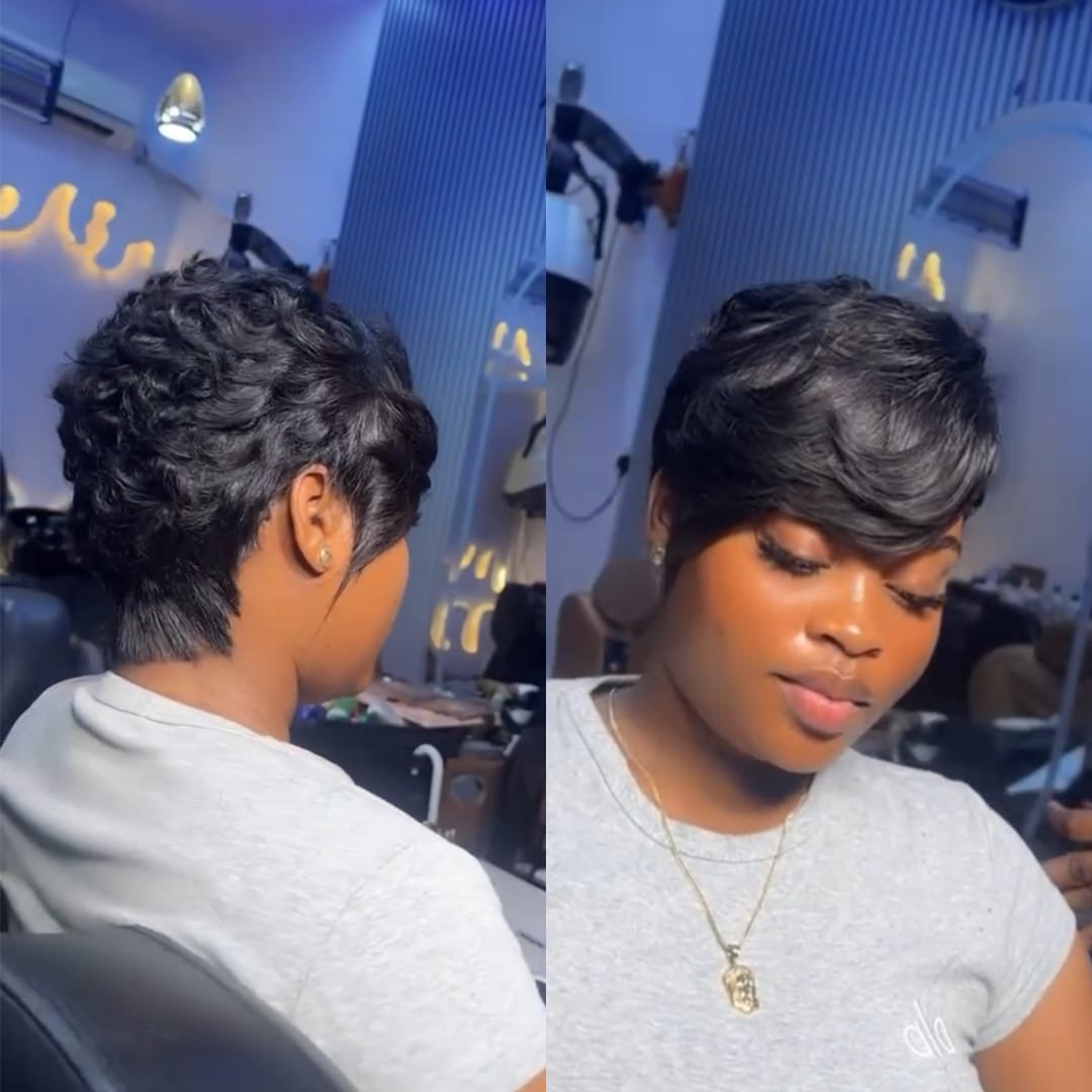 ailuxyhair-fr Perruque Coupe Pixie Identique à la photo AILUXY Perruque Cheveux Humains Courte avec Frange | Coupe Moderne et Stylée