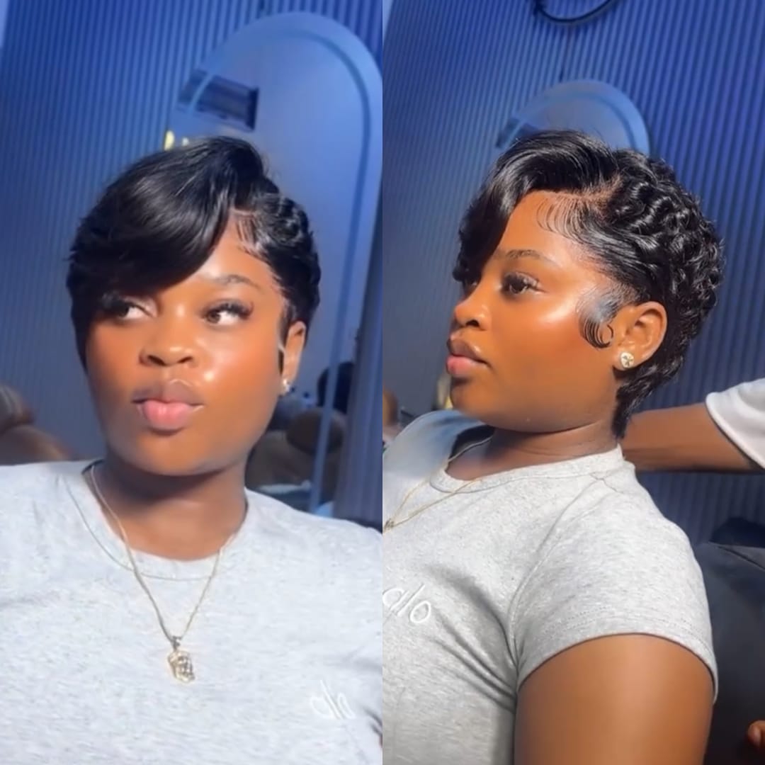 ailuxyhair-fr Perruque Coupe Pixie Identique à la photo AILUXY Perruque Cheveux Humains Courte avec Frange | Coupe Moderne et Stylée