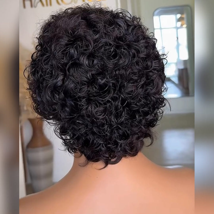 ailuxyhair-fr Perruque Coupe Pixie Identique à la photo AILUXY Perruque Courte à Boucles Denses et Serrées, Volume Aéré Important, 13x4 Lisière Dentelle Invisible