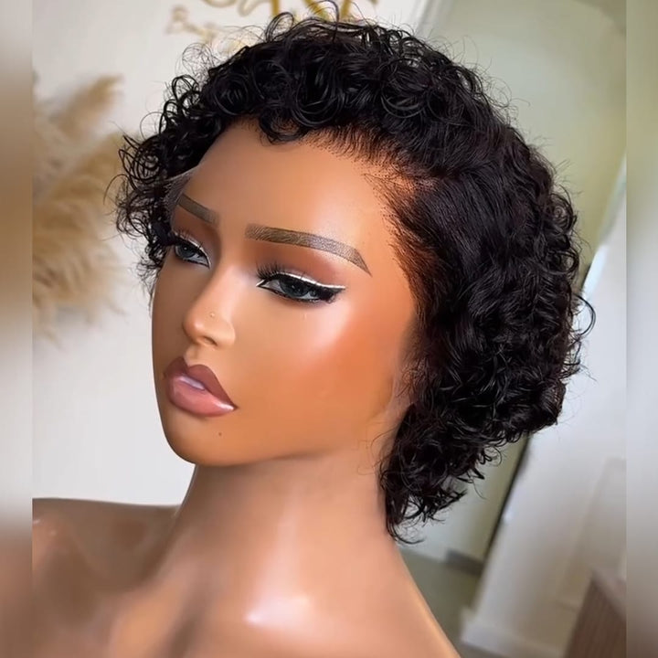 ailuxyhair-fr Perruque Coupe Pixie Identique à la photo AILUXY Perruque Courte à Boucles Denses et Serrées, Volume Aéré Important, 13x4 Lisière Dentelle Invisible