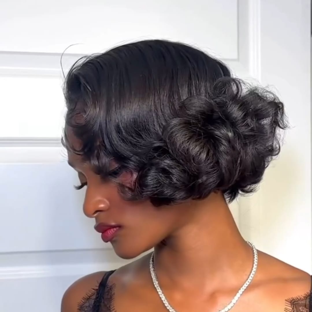 ailuxyhair-fr Perruque Coupe Pixie Identique à la photo AILUXY Perruque courte Pixie Cut 13X4 Ondulations douces sur bob court