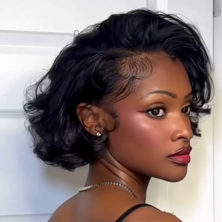 ailuxyhair-fr Perruque Coupe Pixie Identique à la photo AILUXY Perruque courte Pixie Cut 13X4 Ondulations douces sur bob court