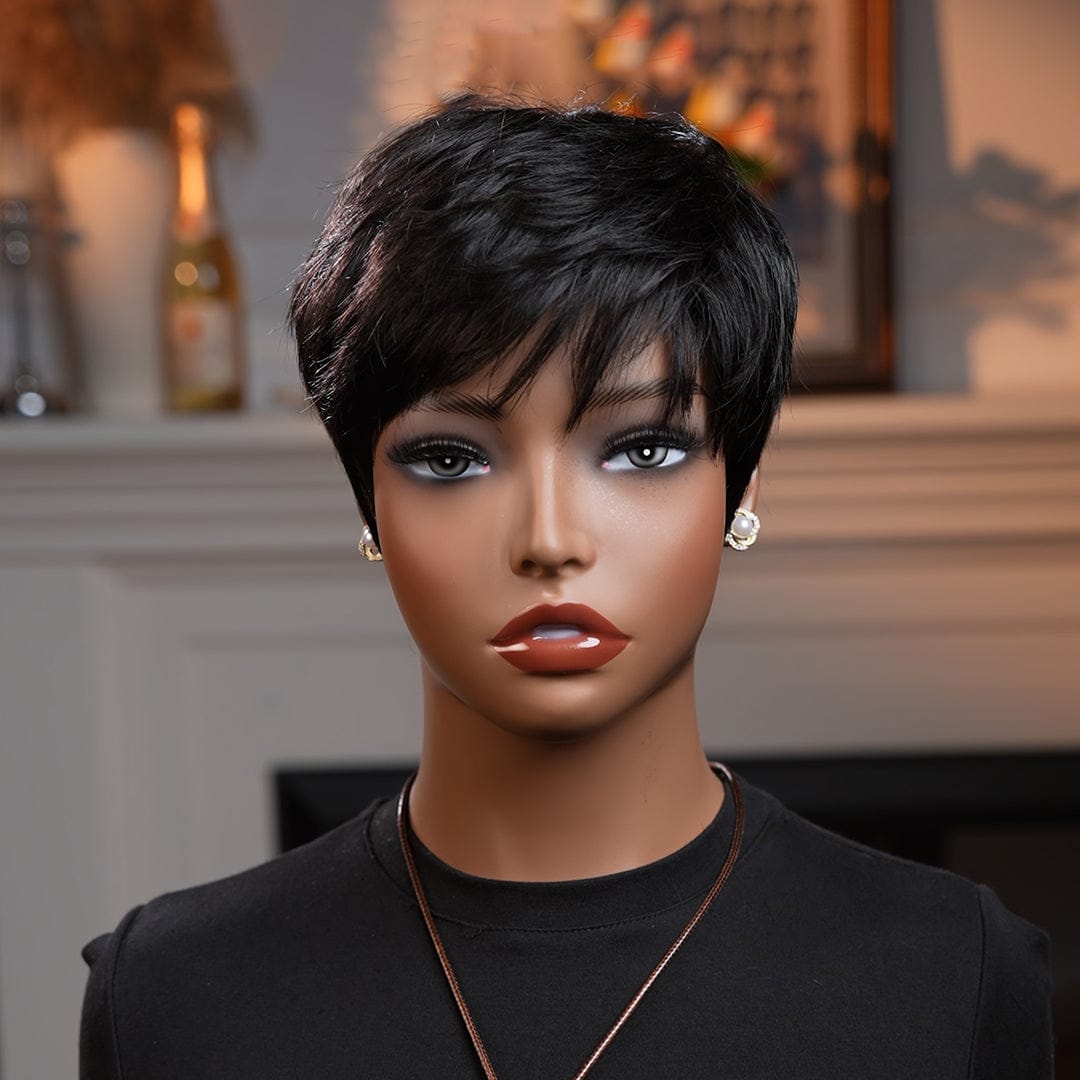 ailuxyhair-fr Perruque Coupe Pixie Identique à la photo AILUXY Perruque courts personnalisés - Tête mécanique sans colle 100% Cheveux Humains