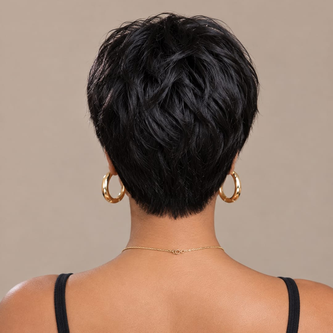 ailuxyhair-fr Perruque Coupe Pixie Identique à la photo AILUXY Perruque courts personnalisés - Tête mécanique sans colle 100% Cheveux Humains