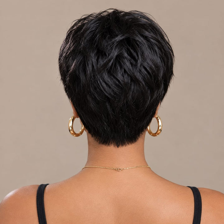 ailuxyhair-fr Perruque Coupe Pixie Identique à la photo AILUXY Perruque courts personnalisés - Tête mécanique sans colle 100% Cheveux Humains
