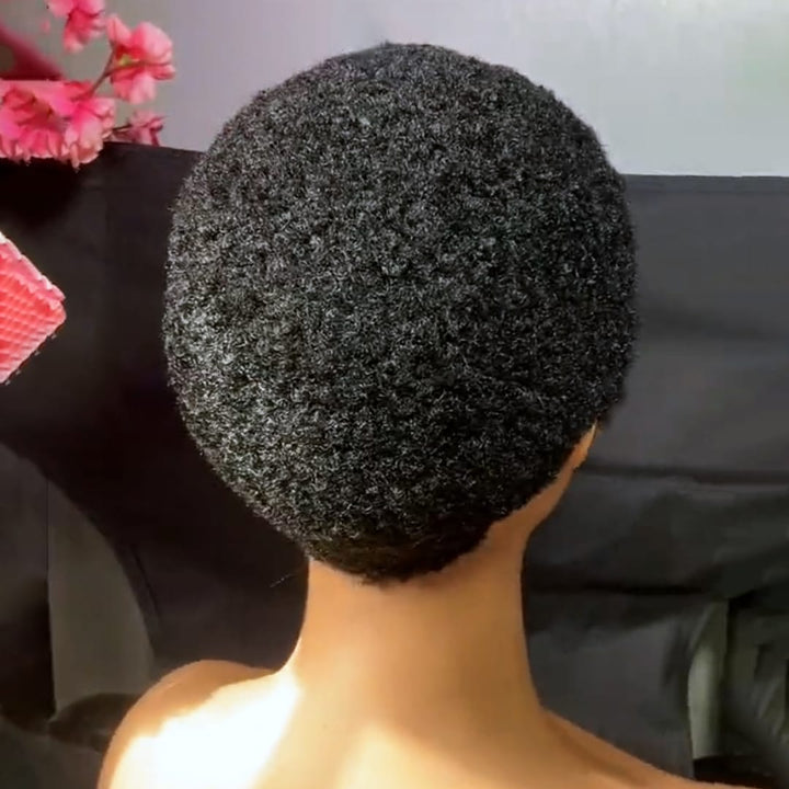 ailuxyhair-fr Perruque Coupe Pixie Identique à la photo AILUXY Perruque PIXIE 13x4 Lace Front Curly Afro Couleur naturelle, cheveux 100% humains