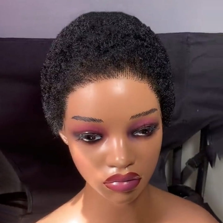 ailuxyhair-fr Perruque Coupe Pixie Identique à la photo AILUXY Perruque PIXIE 13x4 Lace Front Curly Afro Couleur naturelle, cheveux 100% humains