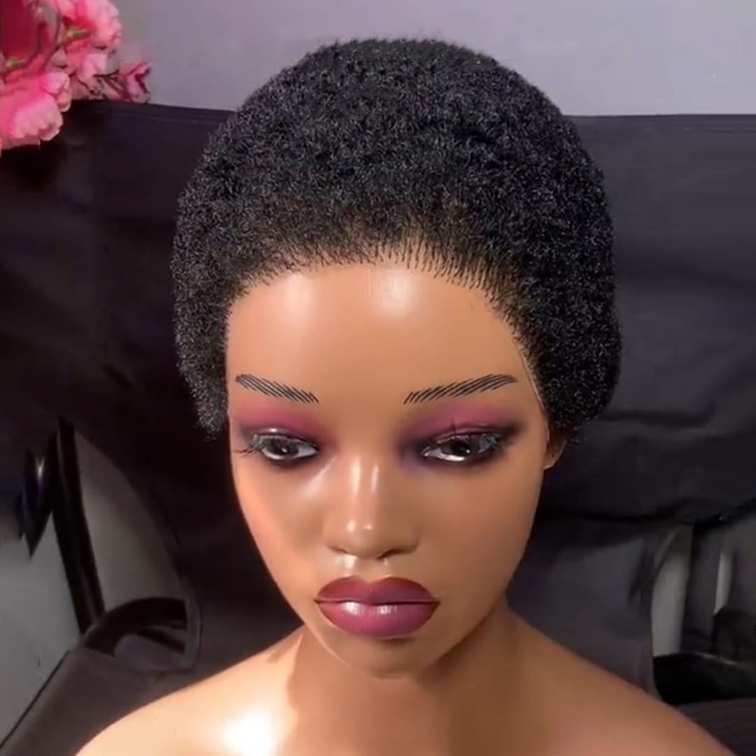 ailuxyhair-fr Perruque Coupe Pixie Identique à la photo AILUXY Perruque PIXIE 13x4 Lace Front Curly Afro Couleur naturelle, cheveux 100% humains