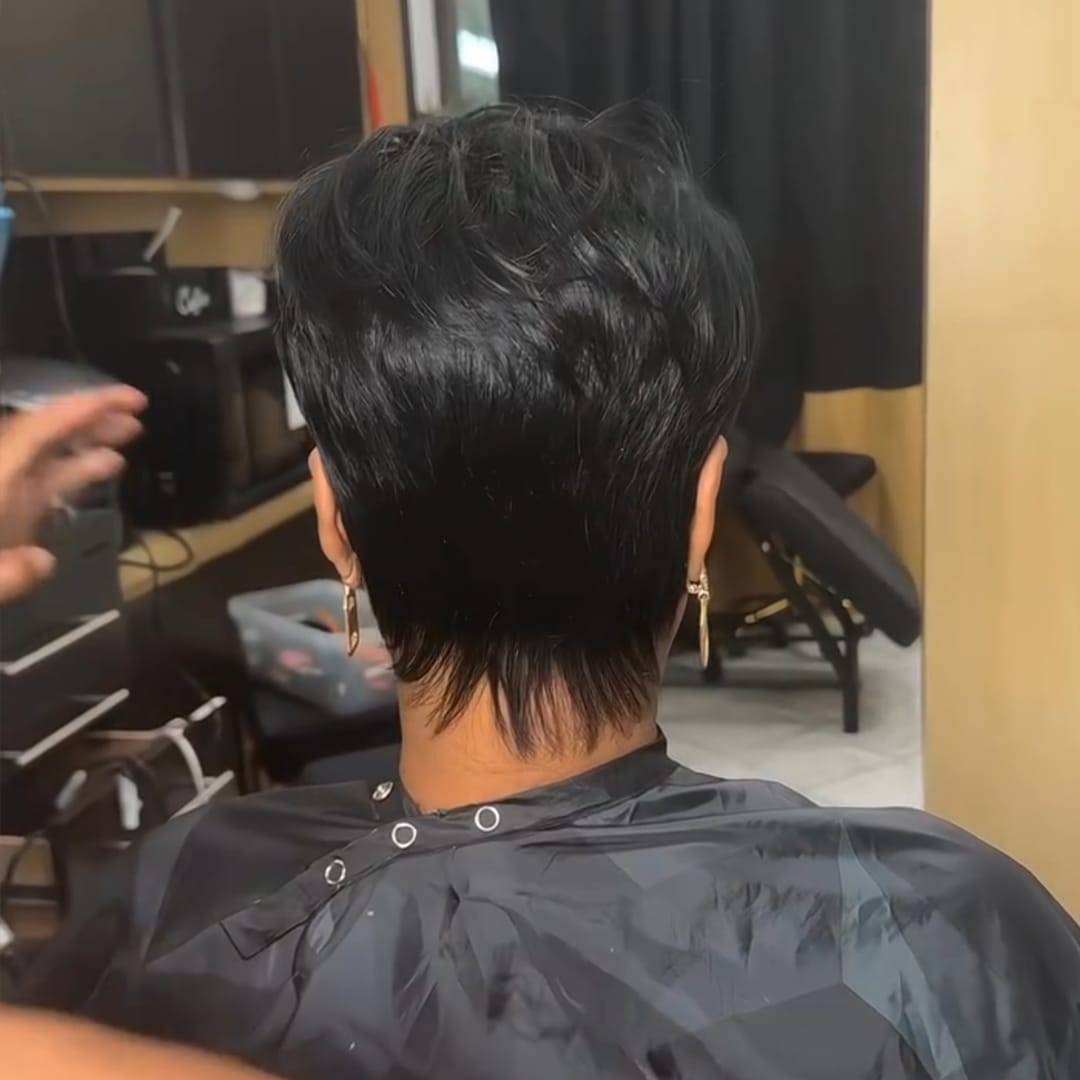 ailuxyhair-fr Perruque Coupe Pixie Identique à la photo AILUXY Perruque Pixie coupe courte avec frange latérale, 100% cheveux humains, rendu ultra-naturel