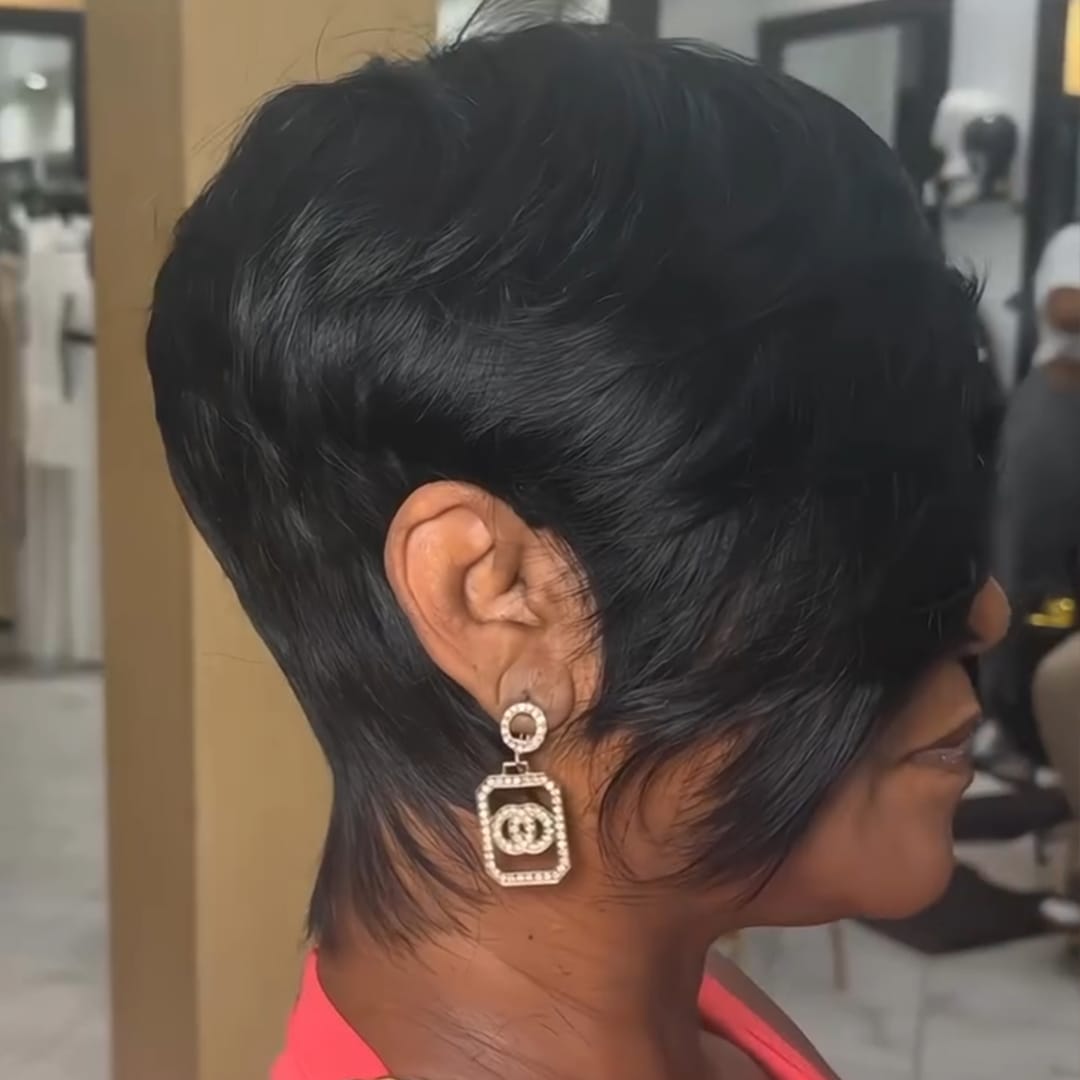 ailuxyhair-fr Perruque Coupe Pixie Identique à la photo AILUXY Perruque Pixie coupe courte avec frange latérale, 100% cheveux humains, rendu ultra-naturel
