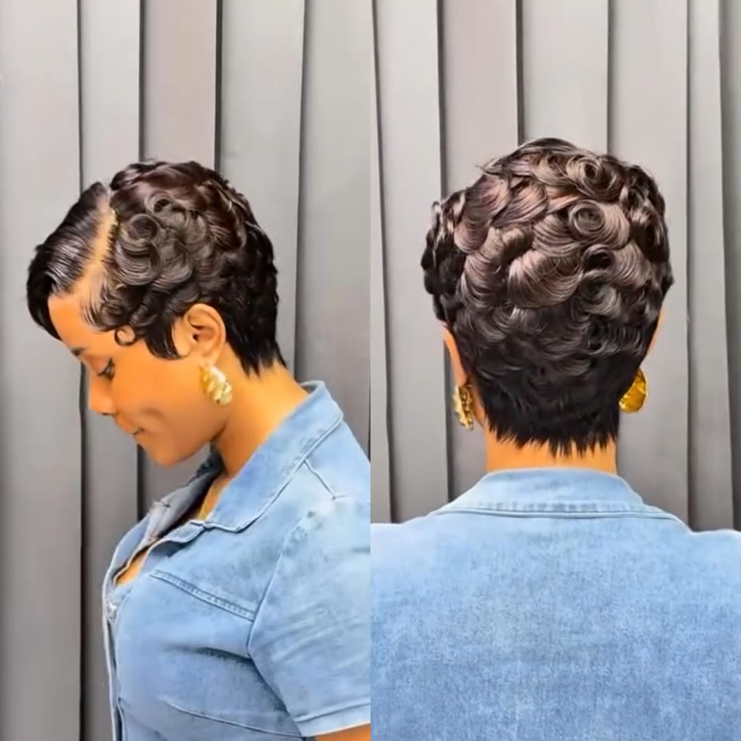 ailuxyhair-fr Perruque Coupe Pixie Identique à la photo AILUXY  Perruque Pixie Courte à Texture Bouclée Sculptée, Contours Nettoyés, Style Chic et Polyvalent