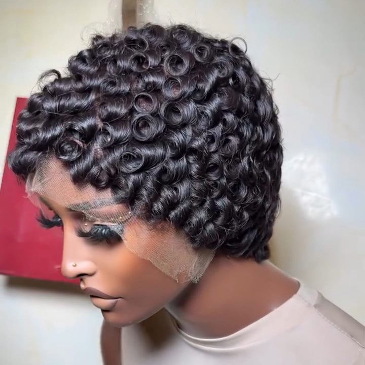 ailuxyhair-fr Perruque Coupe Pixie Identique à la photo AILUXY Perruque Pixie Cut Courte Cheveux Humains Bouclés Noirs