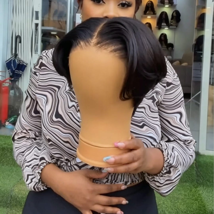 ailuxyhair-fr Perruque Coupe Pixie Identique à la photo HD AILUXY Perruque Courte HD 13X4 Dentelle Perruque Bob lisse, Style élégant Pour Femme Africaine